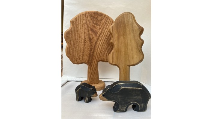 Les ours noirs, jouet écologique, jouet en bois, animaux de la forêt, figurine, décoration